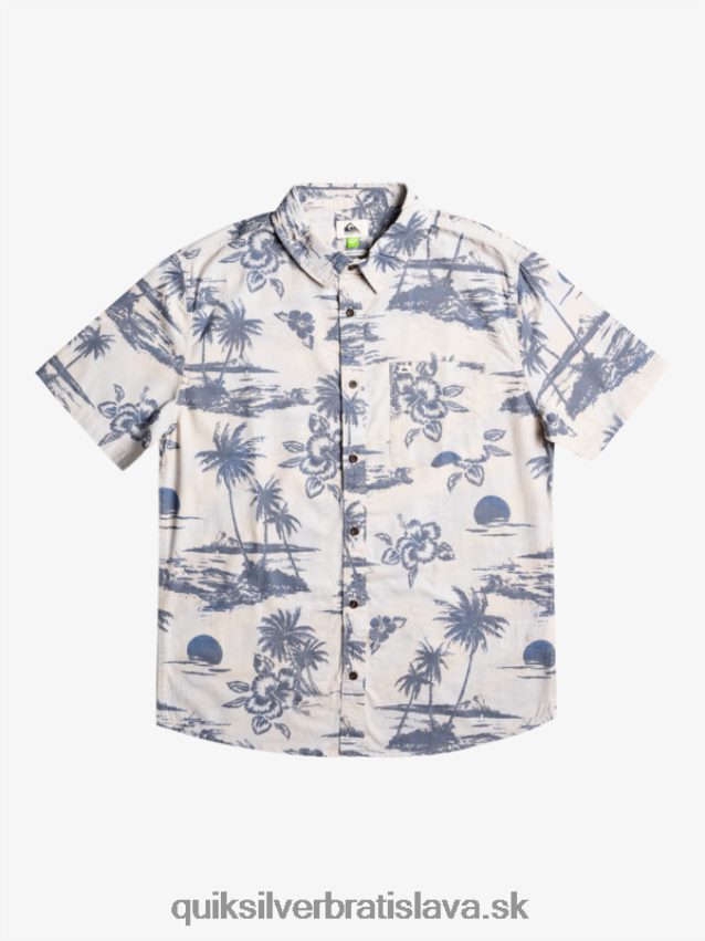 Airflow bavlnená košeľa s krátkym rukávom Quiksilver muži B80HXR1368 brezové prúdenie vzduchu