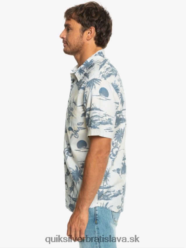 Airflow bavlnená košeľa s krátkym rukávom Quiksilver muži B80HXR1368 brezové prúdenie vzduchu