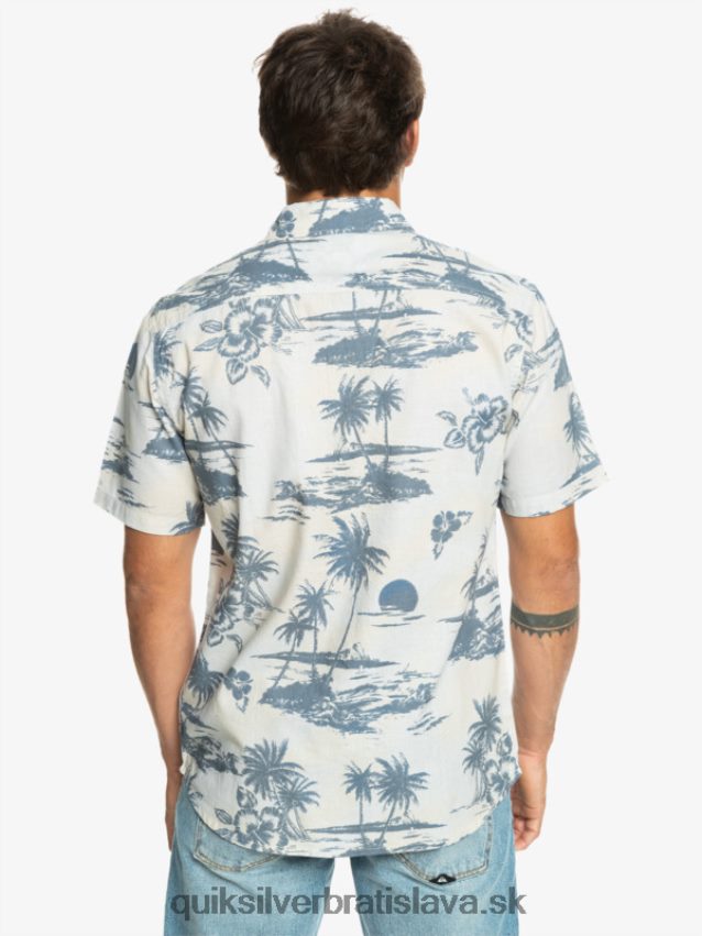 Airflow bavlnená košeľa s krátkym rukávom Quiksilver muži B80HXR1368 brezové prúdenie vzduchu