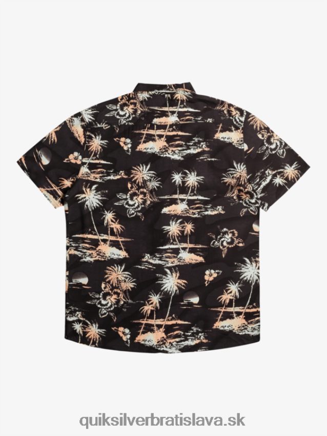 Airflow bavlnená košeľa s krátkym rukávom Quiksilver muži B80HXR1369 čierne prúdenie vzduchu