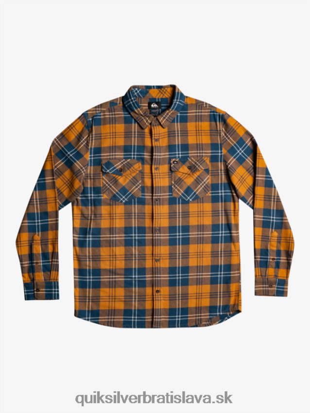 Harelaw stretch košeľa s dlhým rukávom Quiksilver muži B80HXR1508 hnedý cukor harelaw