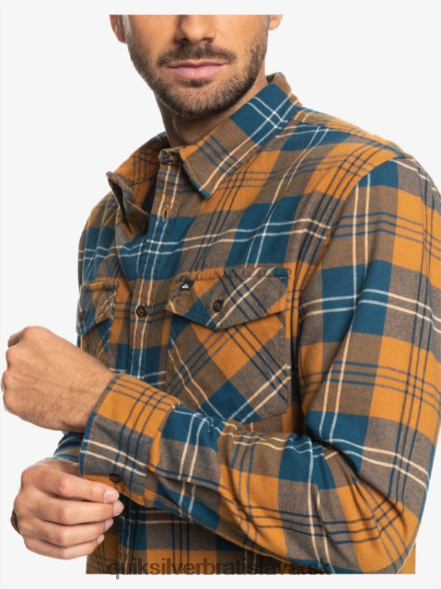 Harelaw stretch košeľa s dlhým rukávom Quiksilver muži B80HXR1508 hnedý cukor harelaw