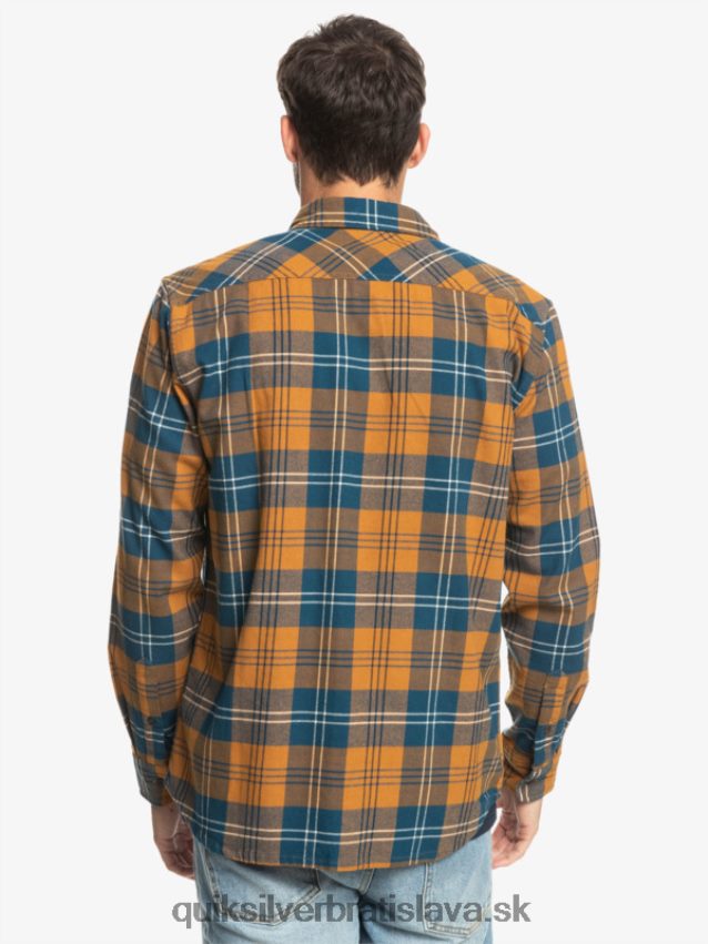 Harelaw stretch košeľa s dlhým rukávom Quiksilver muži B80HXR1508 hnedý cukor harelaw