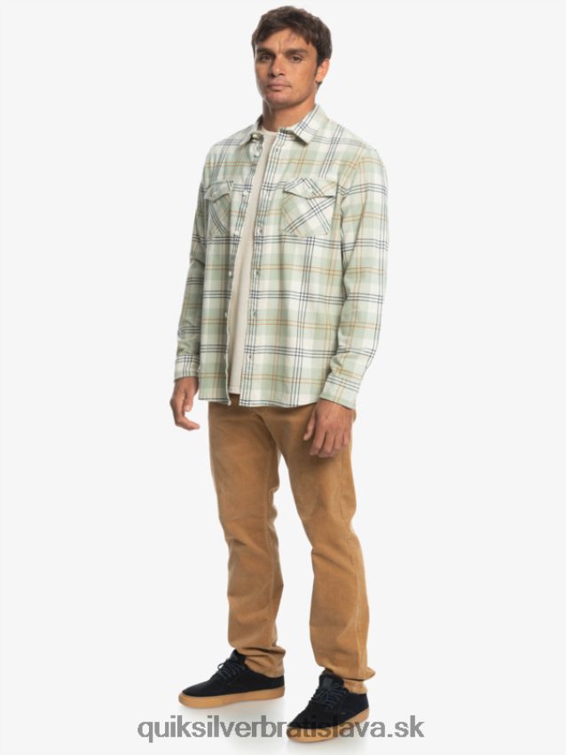 Harelaw stretch košeľa s dlhým rukávom Quiksilver muži B80HXR1510 púštny mudrc zajac