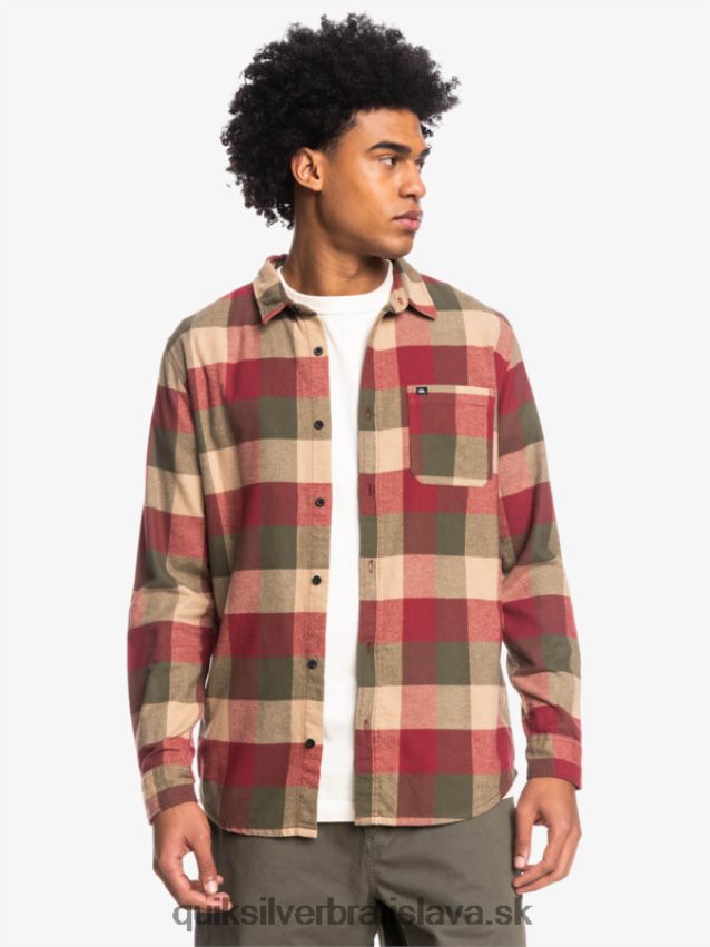 Motherfly flanelová košeľa s dlhým rukávom Quiksilver muži B80HXR1571 rubínová vínna muška