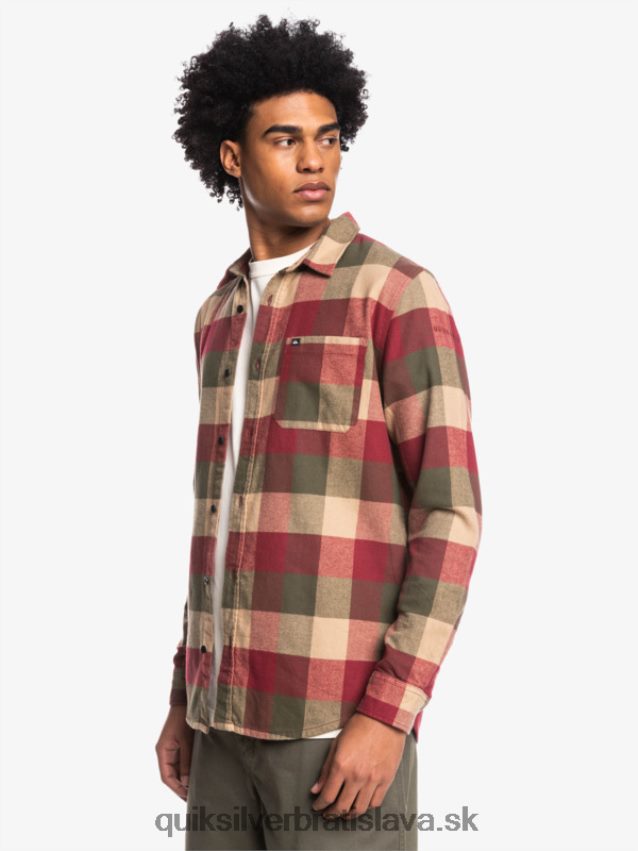 Motherfly flanelová košeľa s dlhým rukávom Quiksilver muži B80HXR1571 rubínová vínna muška