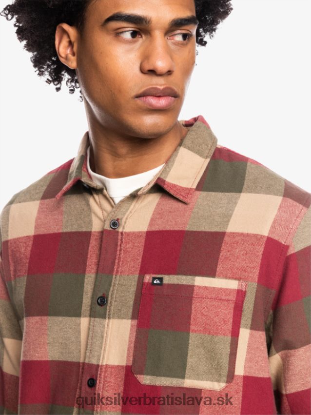 Motherfly flanelová košeľa s dlhým rukávom Quiksilver muži B80HXR1571 rubínová vínna muška