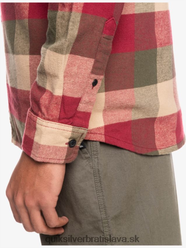 Motherfly flanelová košeľa s dlhým rukávom Quiksilver muži B80HXR1571 rubínová vínna muška