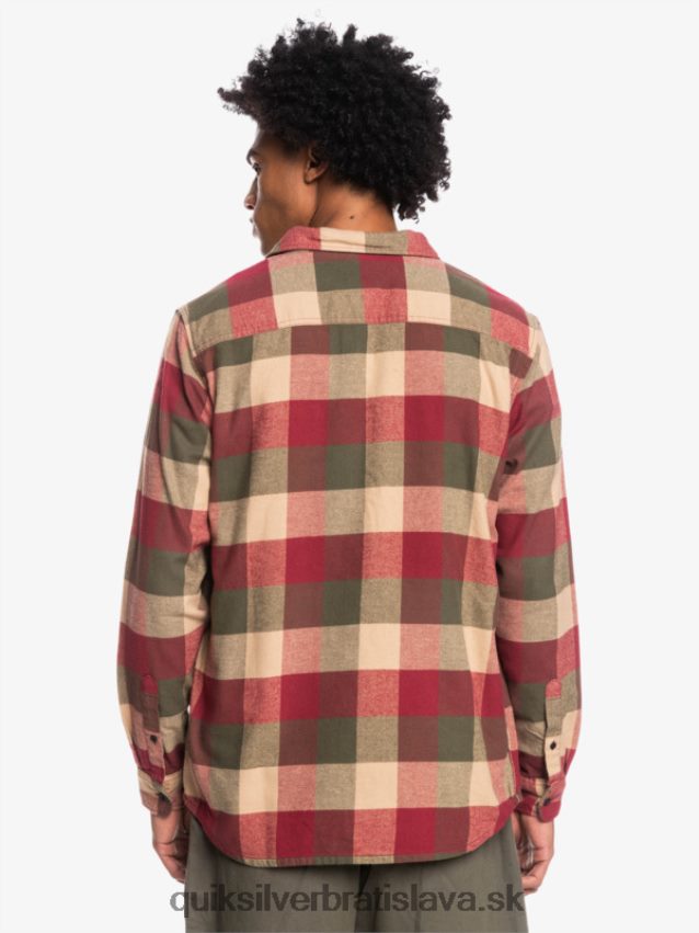 Motherfly flanelová košeľa s dlhým rukávom Quiksilver muži B80HXR1571 rubínová vínna muška