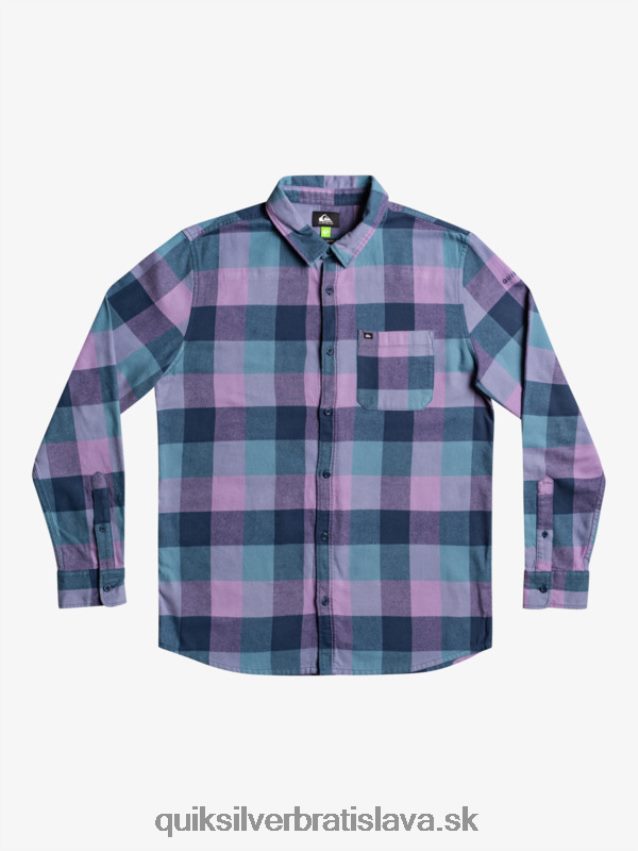 Motherfly flanelová košeľa s dlhým rukávom Quiksilver muži B80HXR1572 insígnie modrá materská muška