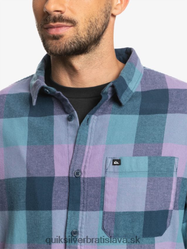 Motherfly flanelová košeľa s dlhým rukávom Quiksilver muži B80HXR1572 insígnie modrá materská muška