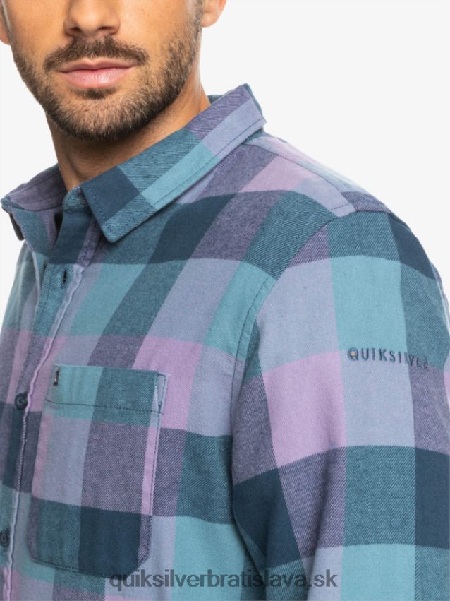 Motherfly flanelová košeľa s dlhým rukávom Quiksilver muži B80HXR1572 insígnie modrá materská muška