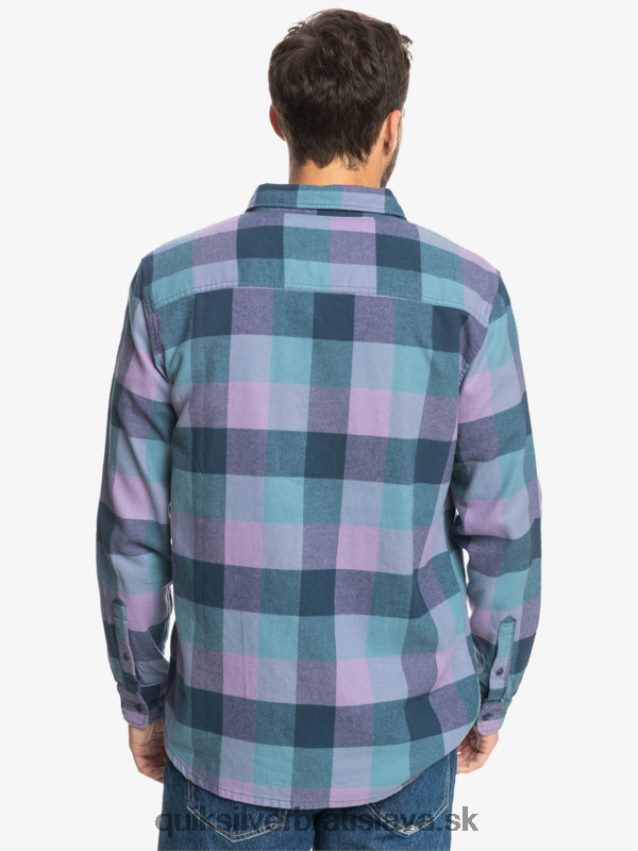Motherfly flanelová košeľa s dlhým rukávom Quiksilver muži B80HXR1572 insígnie modrá materská muška