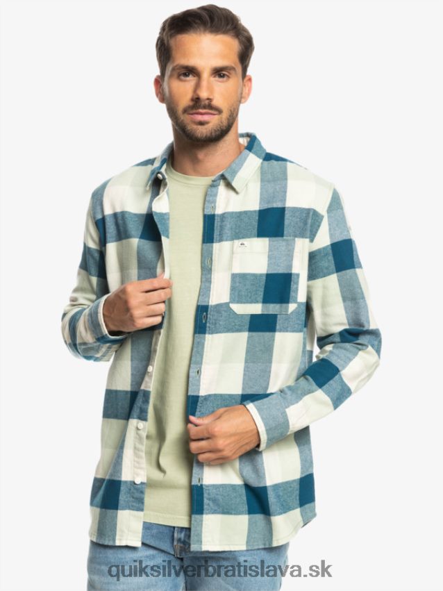 Motherfly flanelová košeľa s dlhým rukávom Quiksilver muži B80HXR1573 púštna šalvia materská muška