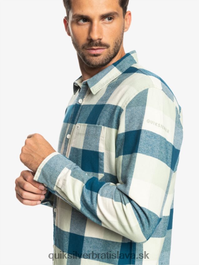 Motherfly flanelová košeľa s dlhým rukávom Quiksilver muži B80HXR1573 púštna šalvia materská muška