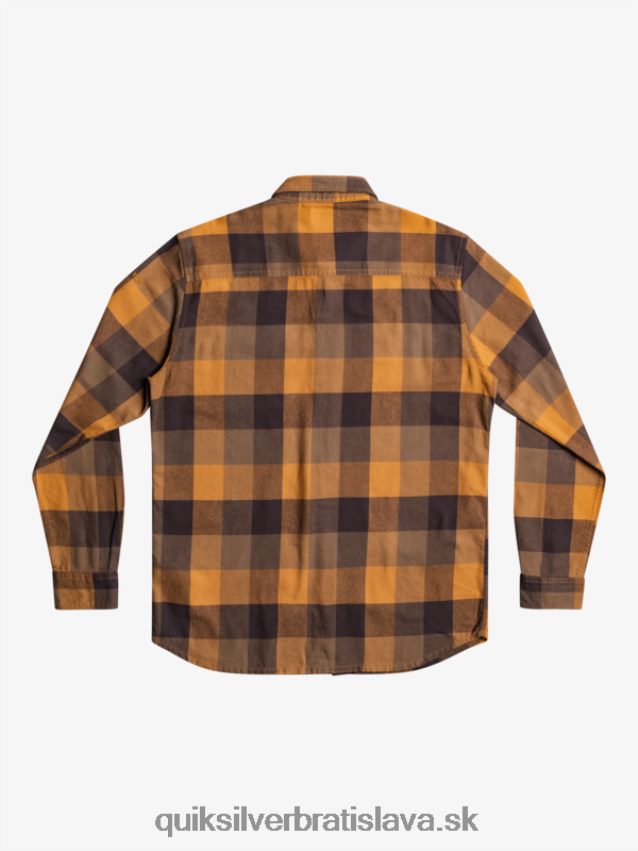 Motherfly flanelová košeľa s dlhým rukávom Quiksilver muži B80HXR1574 hnedý cukor matka