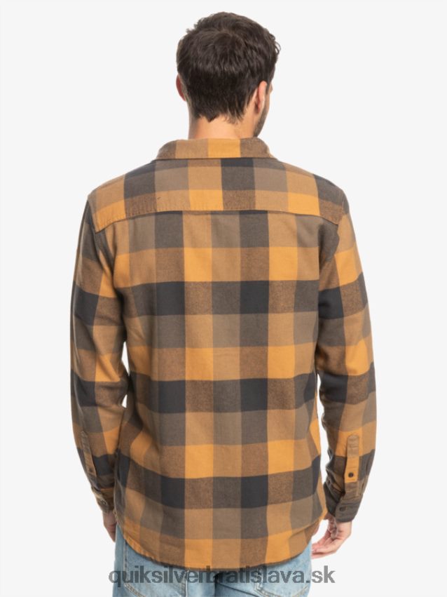 Motherfly flanelová košeľa s dlhým rukávom Quiksilver muži B80HXR1574 hnedý cukor matka