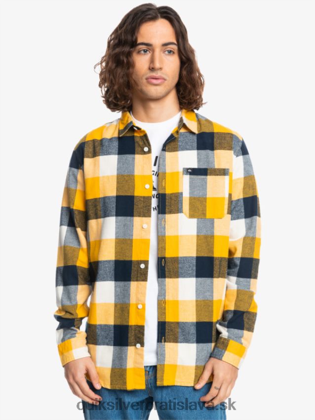 Motherfly flanelová košeľa s dlhým rukávom Quiksilver muži B80HXR1575 matka breza 223