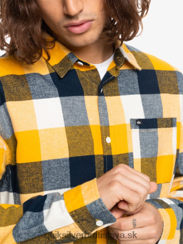 Motherfly flanelová košeľa s dlhým rukávom Quiksilver muži B80HXR1575 matka breza 223
