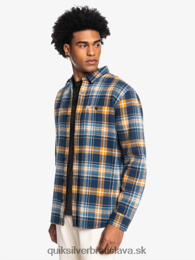 Neohrozená flanelová košeľa s dlhým rukávom Quiksilver muži B80HXR1770 insígnie modrá neohrozená