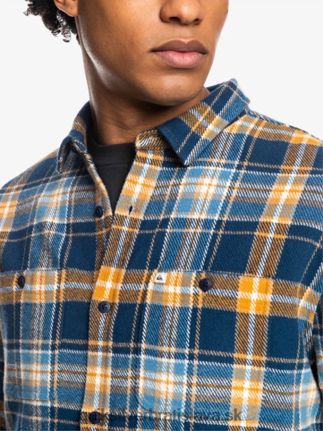 Neohrozená flanelová košeľa s dlhým rukávom Quiksilver muži B80HXR1770 insígnie modrá neohrozená