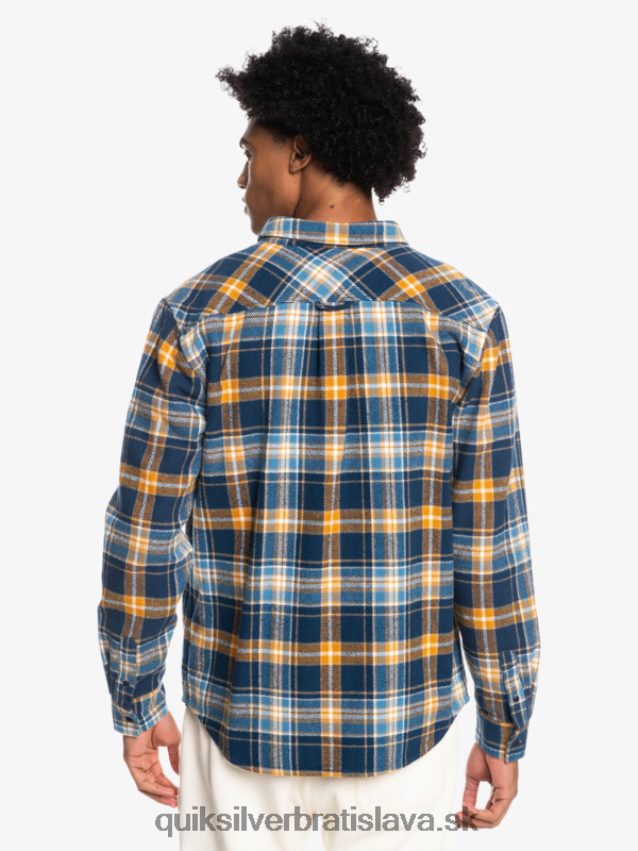 Neohrozená flanelová košeľa s dlhým rukávom Quiksilver muži B80HXR1770 insígnie modrá neohrozená