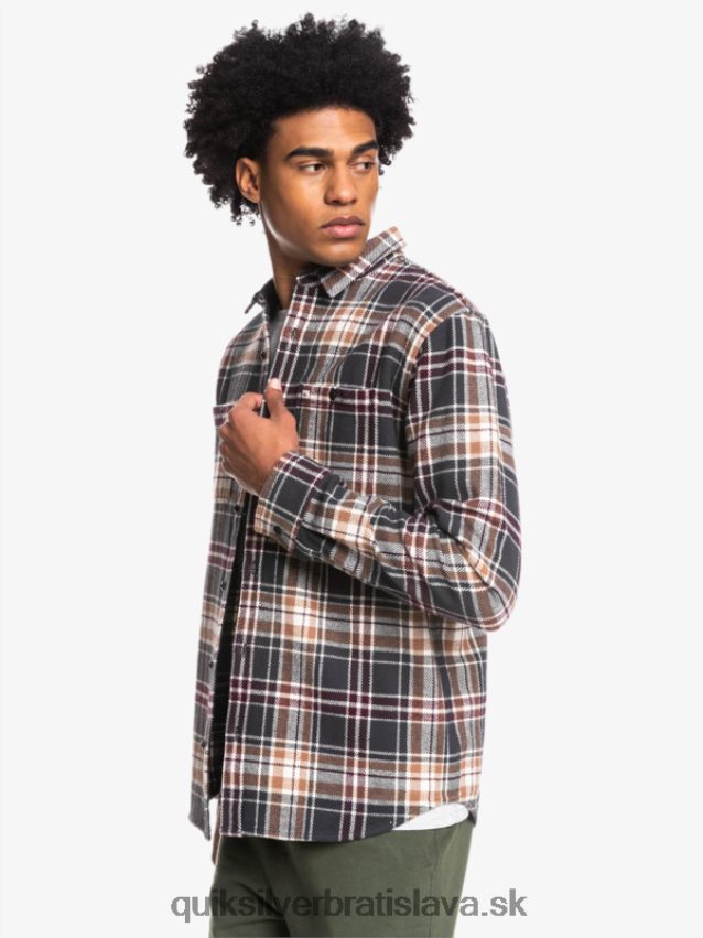 Neohrozená flanelová košeľa s dlhým rukávom Quiksilver muži B80HXR1771 fantómový neohrozený