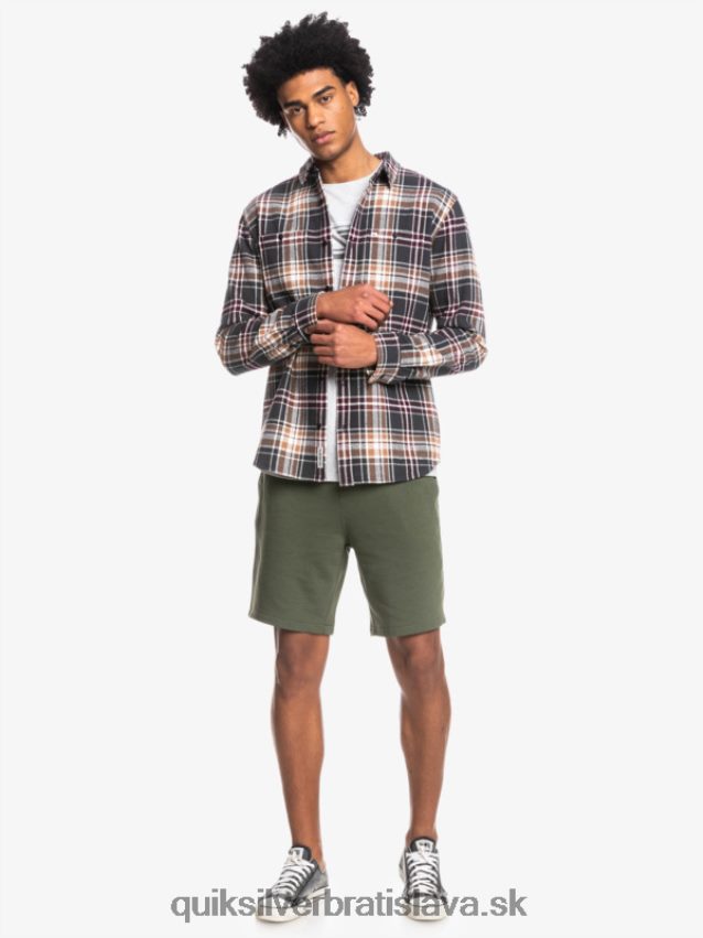 Neohrozená flanelová košeľa s dlhým rukávom Quiksilver muži B80HXR1771 fantómový neohrozený