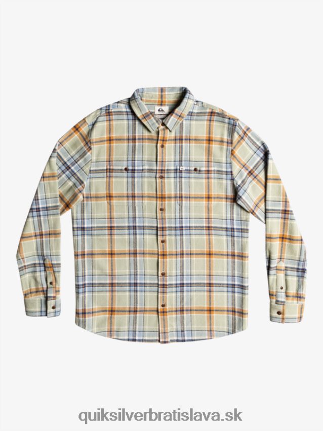 Neohrozená flanelová košeľa s dlhým rukávom Quiksilver muži B80HXR1772 púštny mudrc neohrozený
