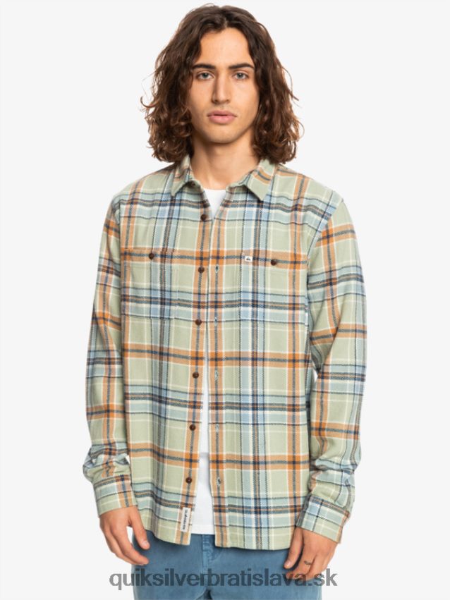 Neohrozená flanelová košeľa s dlhým rukávom Quiksilver muži B80HXR1772 púštny mudrc neohrozený