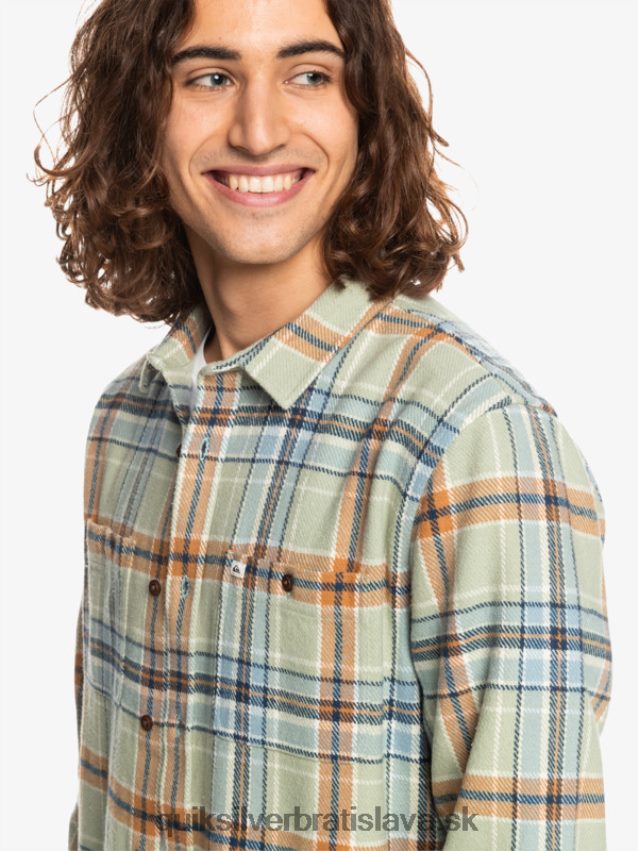 Neohrozená flanelová košeľa s dlhým rukávom Quiksilver muži B80HXR1772 púštny mudrc neohrozený