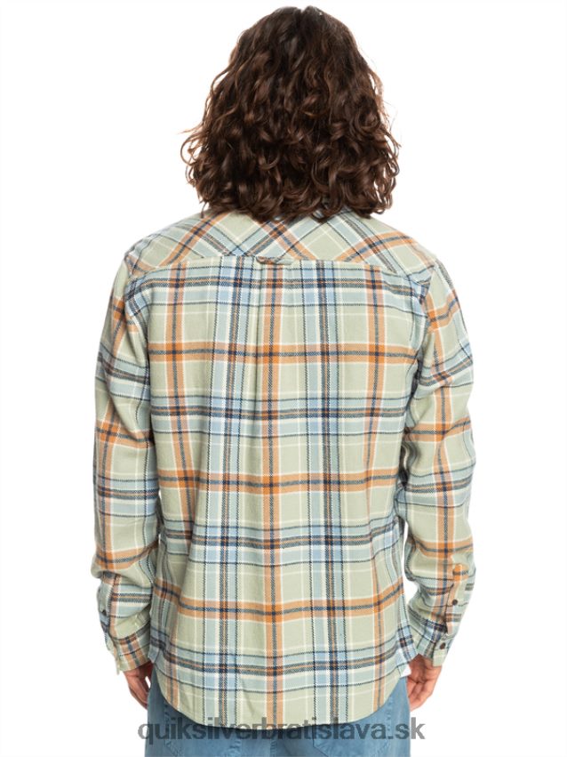 Neohrozená flanelová košeľa s dlhým rukávom Quiksilver muži B80HXR1772 púštny mudrc neohrozený