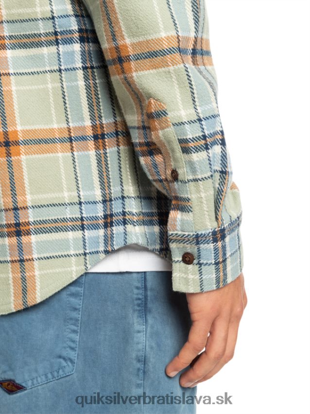Neohrozená flanelová košeľa s dlhým rukávom Quiksilver muži B80HXR1772 púštny mudrc neohrozený