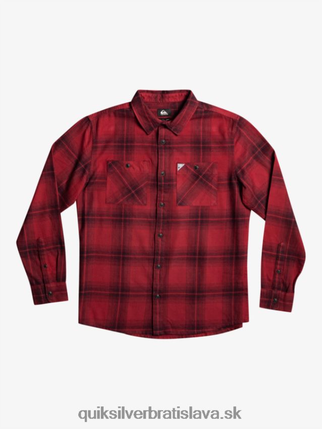 Saturn kockovaná košeľa s dlhým rukávom Quiksilver muži B80HXR1691 rubínové víno saturn