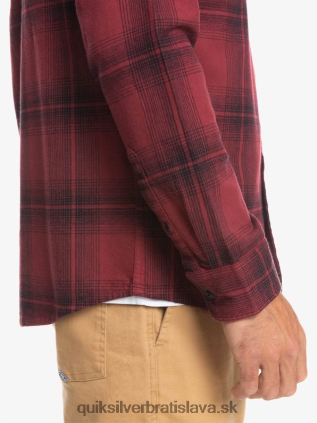 Saturn kockovaná košeľa s dlhým rukávom Quiksilver muži B80HXR1691 rubínové víno saturn