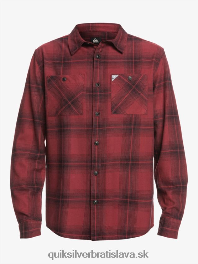 Saturn kockovaná košeľa s dlhým rukávom Quiksilver muži B80HXR1691 rubínové víno saturn