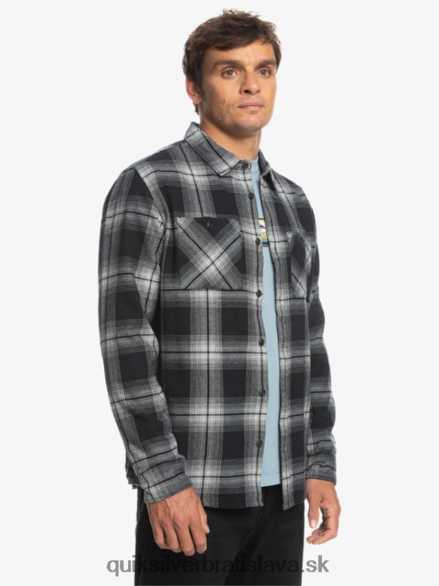Saturn kockovaná košeľa s dlhým rukávom Quiksilver muži B80HXR1692 čierny saturn