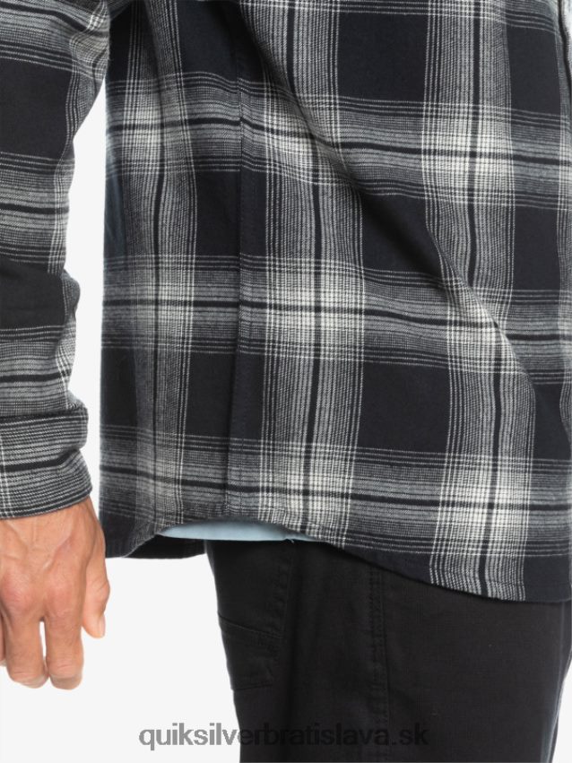 Saturn kockovaná košeľa s dlhým rukávom Quiksilver muži B80HXR1692 čierny saturn