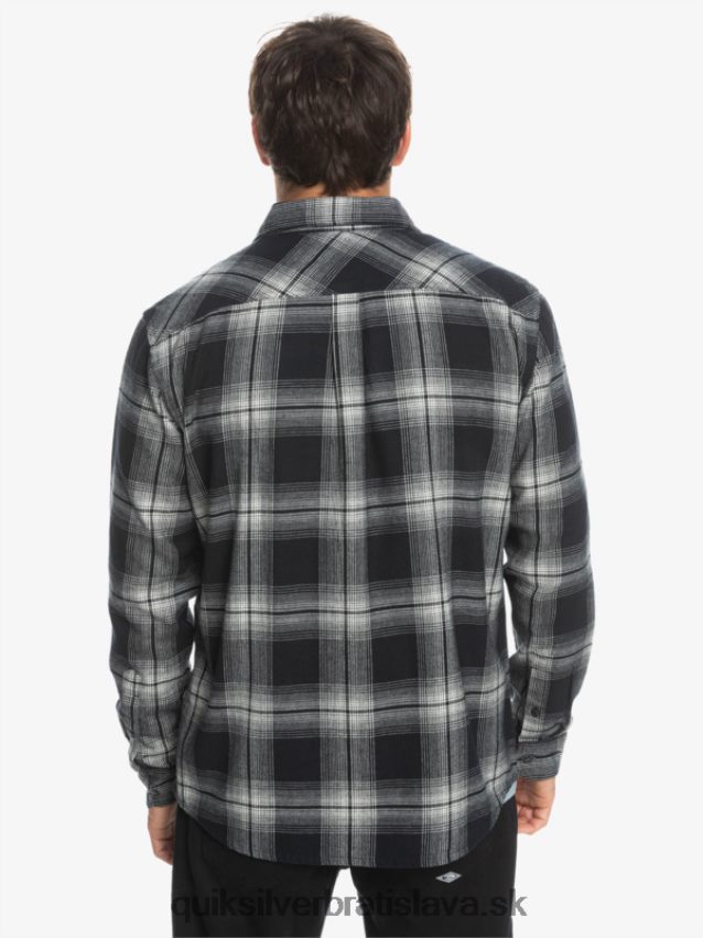 Saturn kockovaná košeľa s dlhým rukávom Quiksilver muži B80HXR1692 čierny saturn