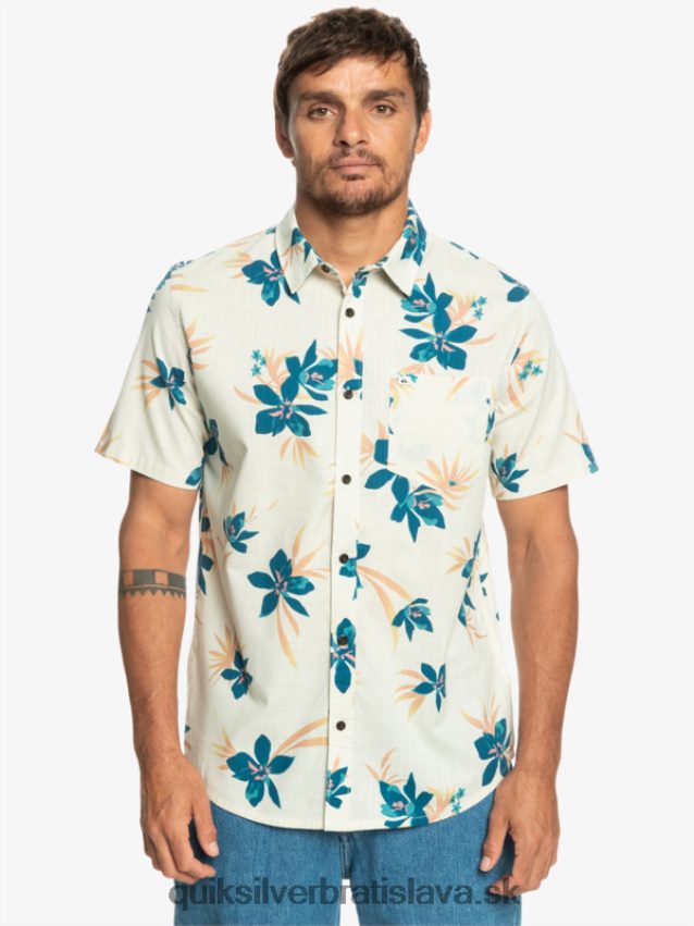 celosvetová košeľa s krátkym rukávom Quiksilver muži B80HXR1088 breza holidzovaná