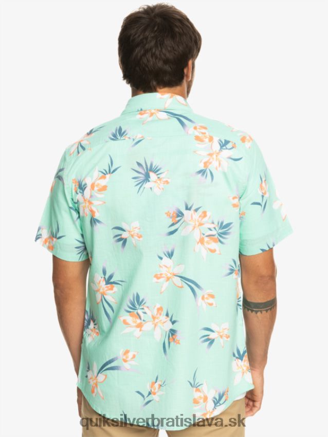 celosvetová košeľa s krátkym rukávom Quiksilver muži B80HXR1089 plážové sklo holidzované