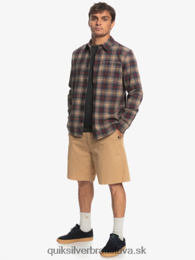 cramond stretch košeľa s dlhým rukávom Quiksilver muži B80HXR1049 rubínové víno cramond