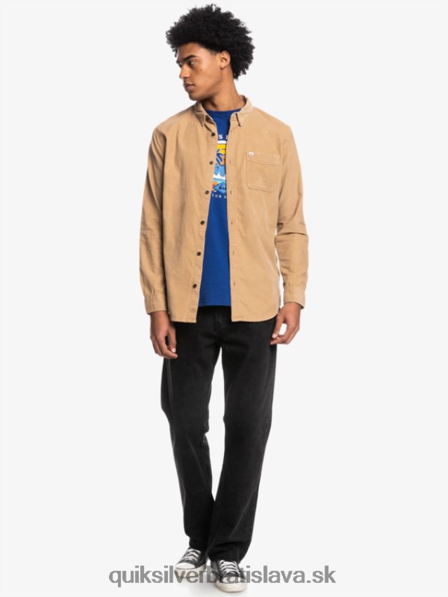 dymové tričko s dlhým rukávom Quiksilver muži B80HXR1224 tanín