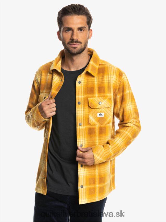 flanelová košeľa s dlhým rukávom na surfovanie Quiksilver muži B80HXR1555 hnedý cukor shadowplaid