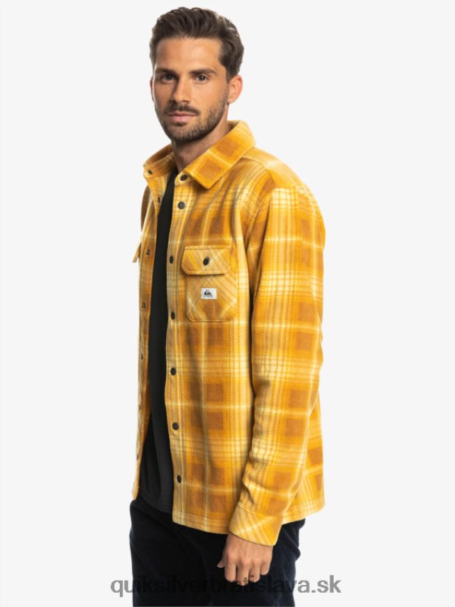 flanelová košeľa s dlhým rukávom na surfovanie Quiksilver muži B80HXR1555 hnedý cukor shadowplaid