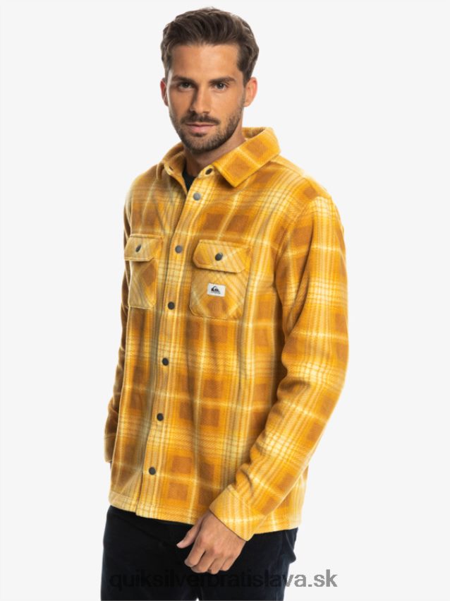 flanelová košeľa s dlhým rukávom na surfovanie Quiksilver muži B80HXR1555 hnedý cukor shadowplaid