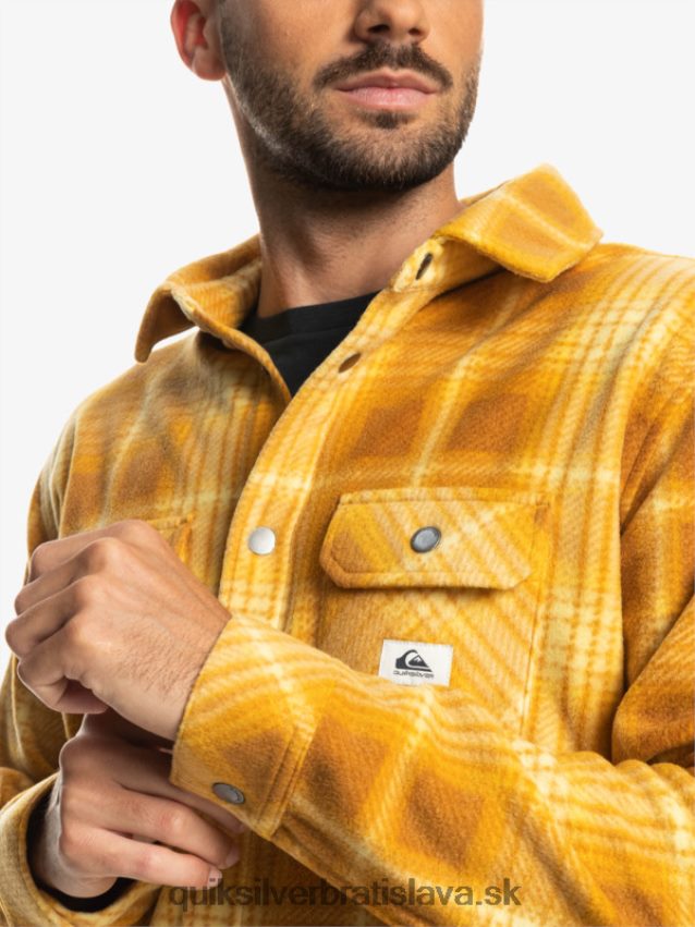 flanelová košeľa s dlhým rukávom na surfovanie Quiksilver muži B80HXR1555 hnedý cukor shadowplaid