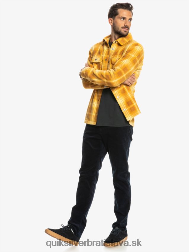 flanelová košeľa s dlhým rukávom na surfovanie Quiksilver muži B80HXR1555 hnedý cukor shadowplaid