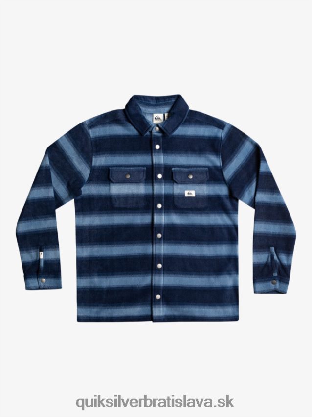 flanelová košeľa s dlhým rukávom na surfovanie Quiksilver muži B80HXR1556 námornícke sako s flanelovým prúžkom