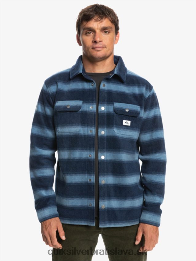 flanelová košeľa s dlhým rukávom na surfovanie Quiksilver muži B80HXR1556 námornícke sako s flanelovým prúžkom